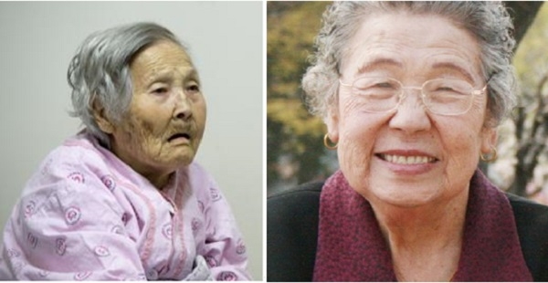 위안부 피해자 곽예남 할머니(왼쪽)-5일 별세한 김순옥 할머니