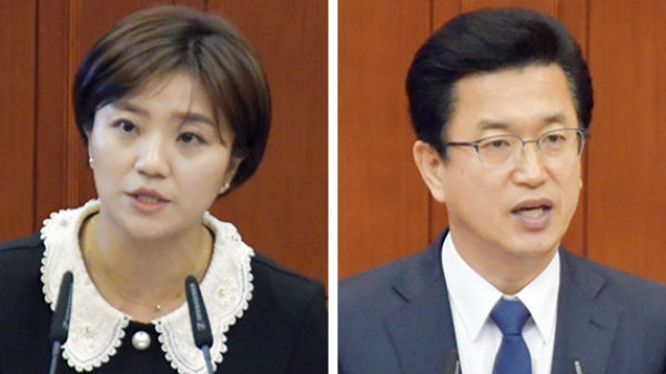 김소연(왼쪽) 대전시의원과 허태정 대전시장