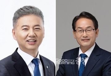 홍성국 의원(사진 왼쪽)과 강준현 의원.(굿모닝충청=세종 신상두 기자)